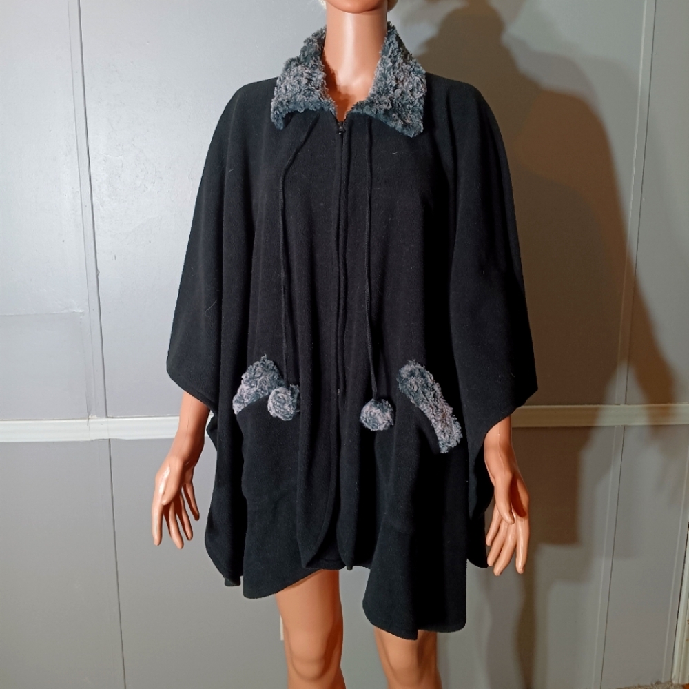 Black cape poncho one size fits all